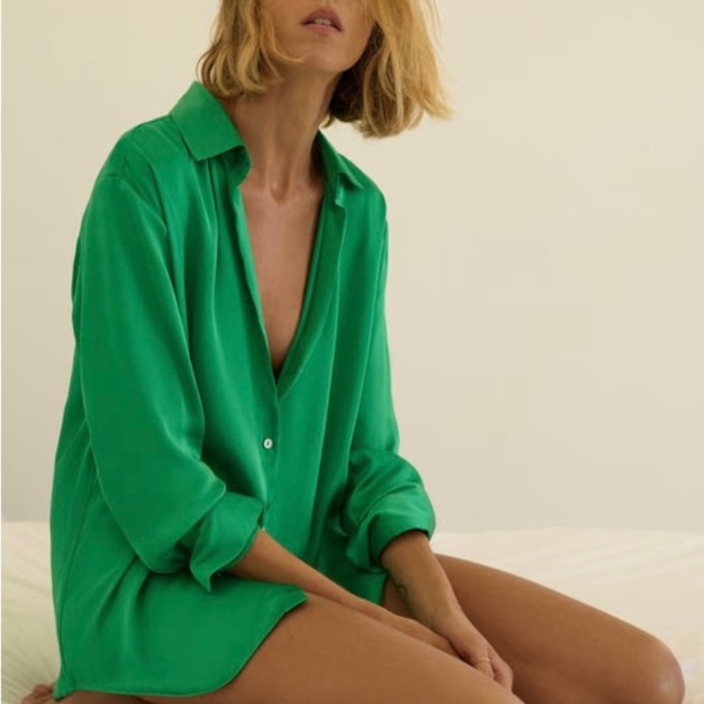ZARA Satin Button Up
